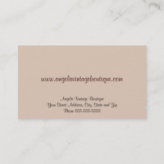 ヴィンテージの衣類の中古品店のブティックビジネス 名刺 (裏面)