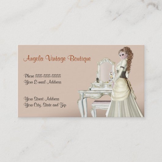 ヴィンテージの衣類の中古品店のブティックビジネス 名刺 (正面)