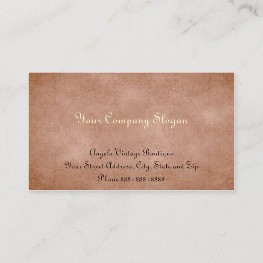 ヴィンテージの衣類の中古品店のブティックビジネス 名刺 (裏面)
