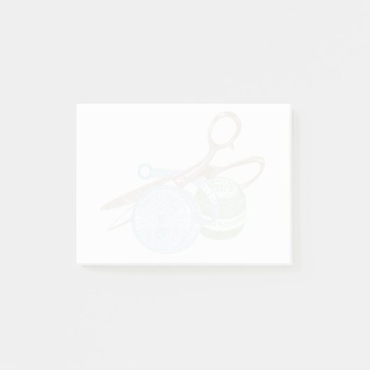 ヴィンテージの裁縫キットのイラストレーション ポストイット (正面)