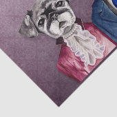 ヴィンテージの装いのパグそしてブラツセルGriffon犬 薄葉紙 (詳細)