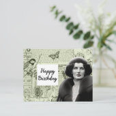ヴィンテージの装飾品コラージュ 誕生日ポストカード ポストカード (スタンド正面)