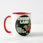ヴィンテージの装飾品、ウィスコンシン州ドア郡チェリーランド マグカップ (左)