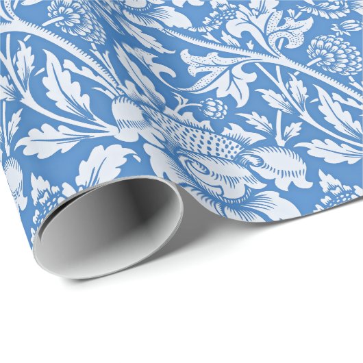 ヴィンテージの装飾用の青い模様人気がある、 ラッピングペーパー (ロールコーナー)