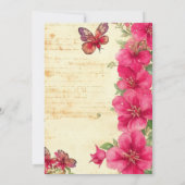 ヴィンテージの装飾的なアイテム 赤いグラジオラス ブライダルシャワー 招待状 (裏面)