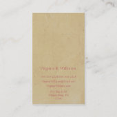 ヴィンテージの装飾的な蔵書票 名刺 (裏面)