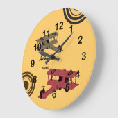 ヴィンテージの複葉機の時計 ラージ壁時計 (傾斜)