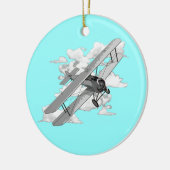 ヴィンテージの複葉機 セラミックオーナメント (左)