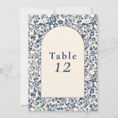 ヴィンテージの複雑なフローラアーチ台座図 招待状 (裏面)