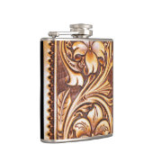 ヴィンテージの西欧諸国のカウボーイによって用具を使われる革 フラスク (右)