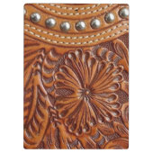 ヴィンテージの西欧諸国のパターンによって散りばめられる革 クリップボード (裏面)