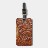 ヴィンテージの西欧諸国のパターンによって散りばめられる革 ラゲッジタグ (正面縦)