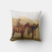 ヴィンテージの西部のカウボーイおよび馬 クッション (正面)