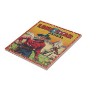 ヴィンテージの西部のカウボーイの単独星 タイル (側面)