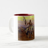 ヴィンテージの西部のネイティブアメリカンの祈祷師 ツートーンマグカップ (正面左)