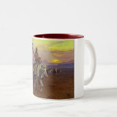 ヴィンテージの西部のネイティブアメリカンの祈祷師 ツートーンマグカップ (正面右)