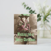 ヴィンテージの西部のファッションのクリスマス シーズンポストカード (スタンド正面)