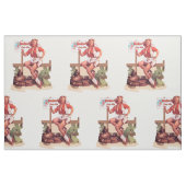 ヴィンテージの西部の女性のカーボーイのサドルのロデオの印 ファブリック (ファットクウォーター)