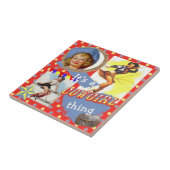 ヴィンテージの西部の女性のカーボーイの事 タイル (側面)