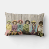 ヴィンテージの西部の女性のカーボーイの枕の列 ランバークッション (裏面)