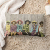 ヴィンテージの西部の女性のカーボーイの枕の列 ランバークッション (ブランケット)