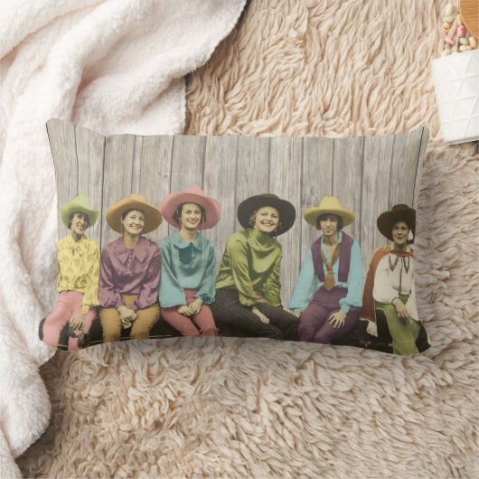 ヴィンテージの西部の女性のカーボーイの枕の列 ランバークッション (ブランケット)