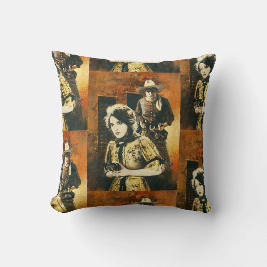 ヴィンテージの西部の正方形の投球のクッション クッション (正面)