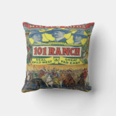 ヴィンテージの西部の101の牧場ポスタープリント クッション (裏面)