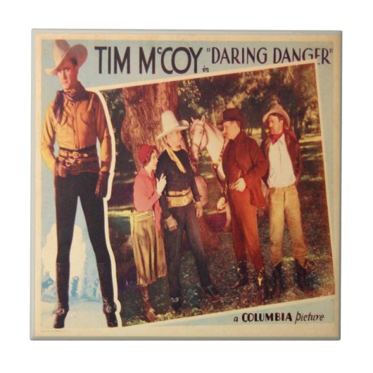 ヴィンテージの西部劇映画ポスター斬新な危険 タイル (正面)