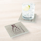 ヴィンテージの視線グラフ(Burlap) ガラスコースター (アングル)