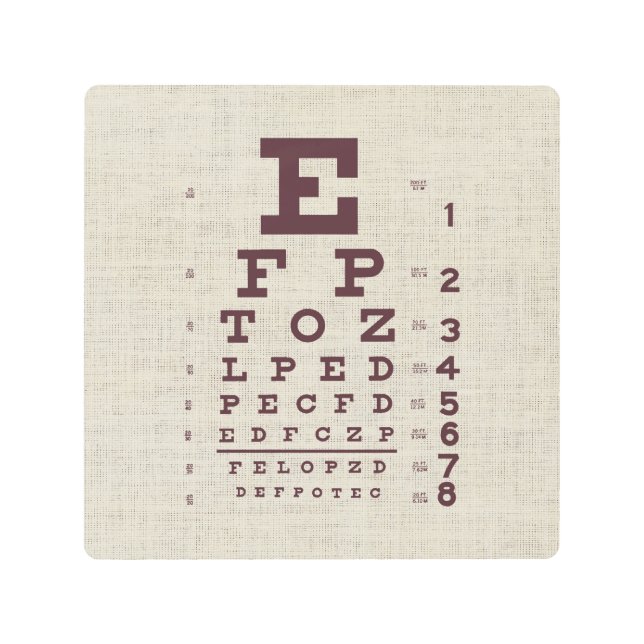 ヴィンテージの視線グラフ(Burlap) メタルプリント (正面)