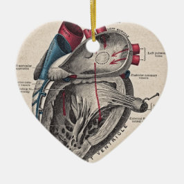 ヴィンテージの解剖ハート セラミックオーナメント