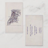 ヴィンテージの解剖学の芸術の首筋肉古い紙 名刺 (正面/裏面)