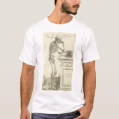 ヴィンテージの解剖学のAndreas Vesaliusの骨組 Tシャツ (正面)