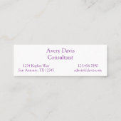 ヴィンテージの解剖学|の背筋|の紫色 スキニー名刺 (裏面)