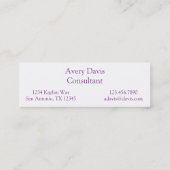 ヴィンテージの解剖学|の背筋|の紫色 スキニー名刺 (裏面)