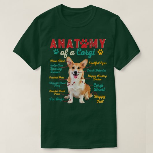 ヴィンテージの解剖学Corgiおもしろい犬所有者の恋人F Tシャツ (デザイン正面)