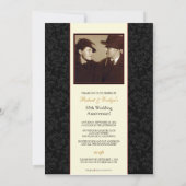 ヴィンテージの記念パーティーのカスタムな招待(黒檀) 招待状 (裏面)