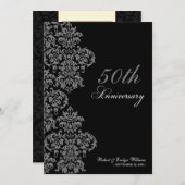 ヴィンテージの記念パーティーのカスタムな招待(黒檀) 招待状 (正面/裏面)