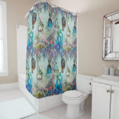 ヴィンテージの記憶藤のラベンダーの青の鍵 シャワーカーテン (インサイチュ)