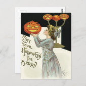 ヴィンテージの許可を得るメリー ポストカード (正面/裏面)