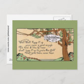 ヴィンテージの詩と木 ポストカード (正面/裏面)