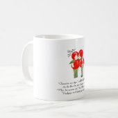 ヴィンテージの詩のさくらんぼのかわいい子供のフルーツのスケッチ コーヒーマグカップ (正面左)