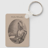 ヴィンテージの詩人フィリス・ウィートリーのスケッチ キーホルダー (裏面)