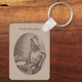 ヴィンテージの詩人フィリス・ウィートリーのスケッチ キーホルダー (裏面)