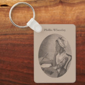 ヴィンテージの詩人フィリス・ウィートリーのスケッチ キーホルダー (正面)