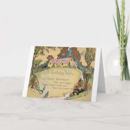 ヴィンテージの誕生日の挨拶状 カード (正面)