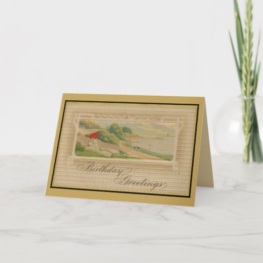 ヴィンテージの誕生日の挨拶 カード (正面)