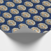 ヴィンテージの誕生日を持つ蒸気船 ラッピングペーパー (角)