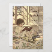ヴィンテージの誕生日パーティーの招待状を持つ子供 招待状 (正面)